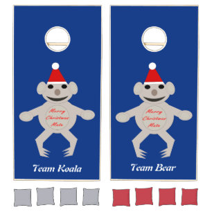 Australian Christmas Koala Bear Personalized Cornhole Set