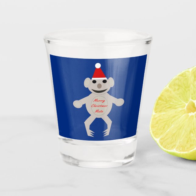Australian Christmas Koala Bear Shot Glass (Front)