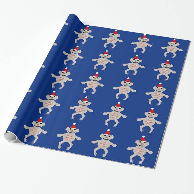 Australian Christmas Koala Bear Wrapping Paper (Unrolled)