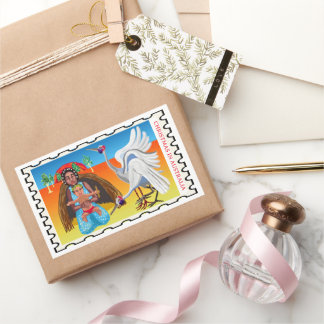 Australian Christmas Nativity Rectangular Sticker