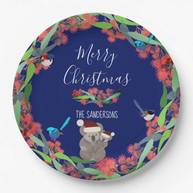 Australian Christmas Paper Plates (Front)