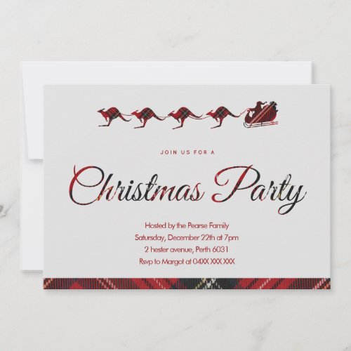 Australian Christmas Party Invitation flannel 