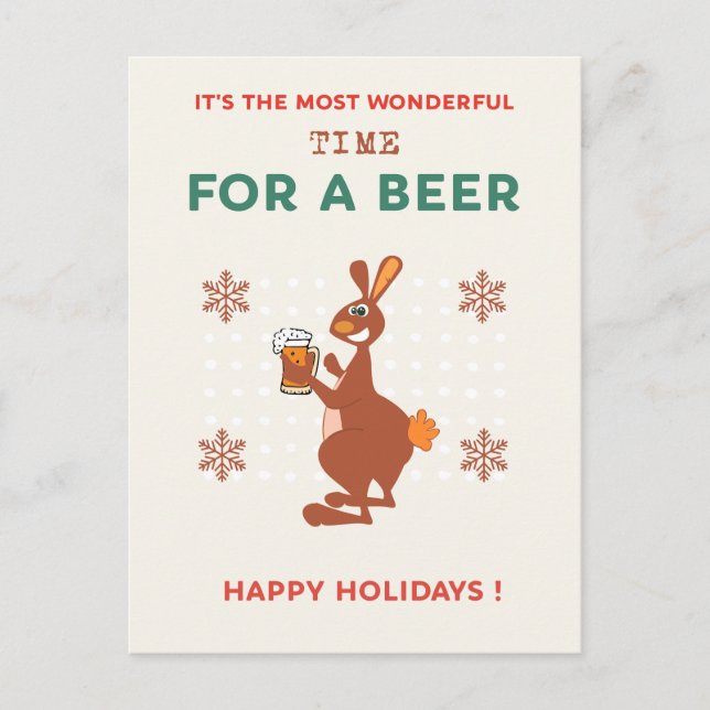 Australian christmas postcards Funny Kangaroo Pun (Front)