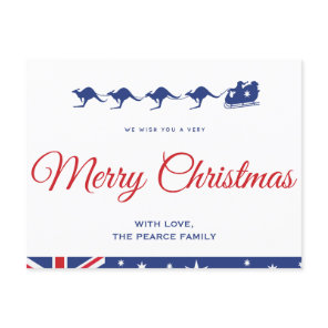 Australian christmas postcards Kangaroo Aussie