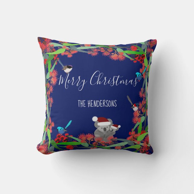 Australian Christmas Throw Pillow (Front)