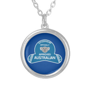 Australian Citizenship Aussie Citizen Two-Tone C Silver Plated Necklace