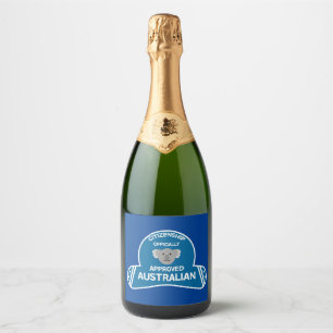 Australian Citizenship   Aussie Citizen Two-Tone C Sparkling Wine Label