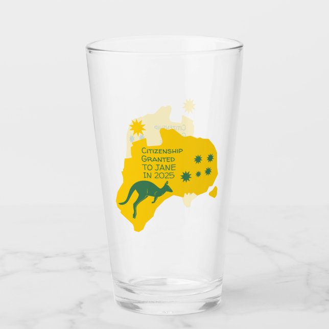 Australian Citizenship Gift | Aussie Citizenship   Glass (Front)
