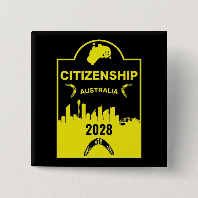 Australian Citizenship Gift Button (Front)