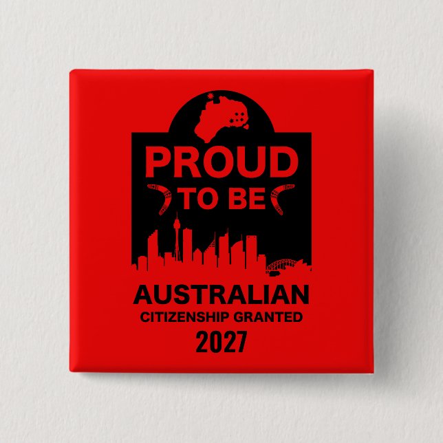 Australian Citizenship Gift Button (Front)