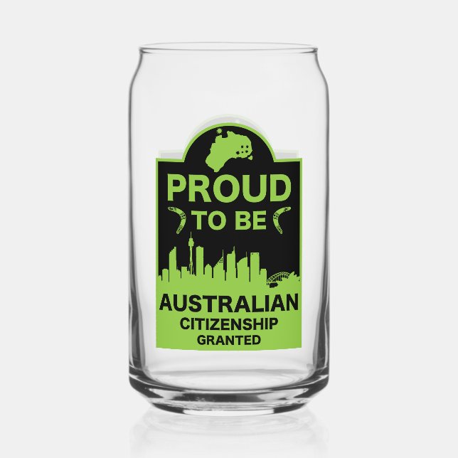 Australian Citizenship Gift Can Glass (Front)
