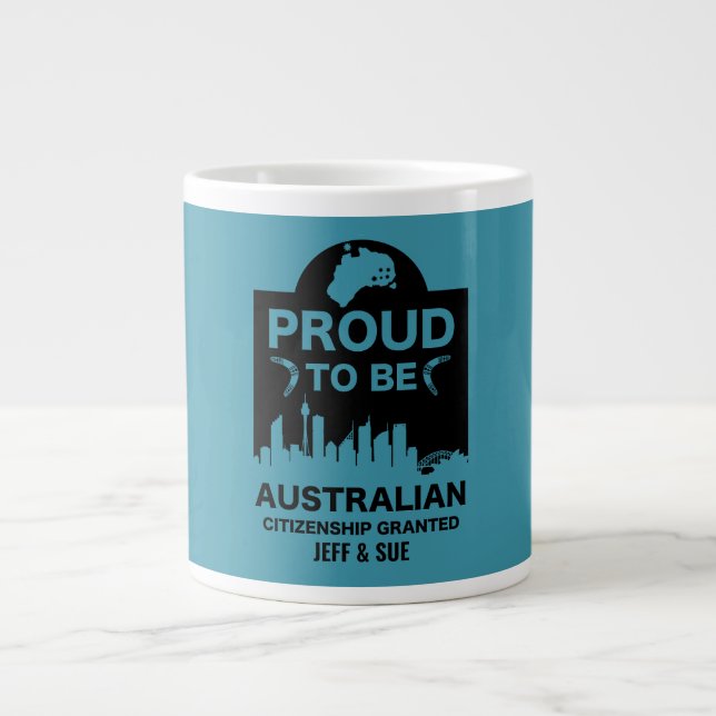 Australian Citizenship Gift Giant Coffee Mug (Front)