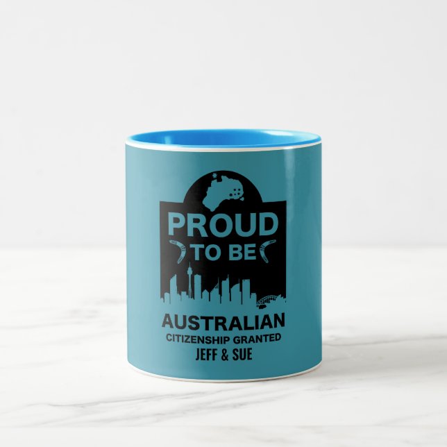 Australian Citizenship Gift Two-Tone Coffee Mug (Center)
