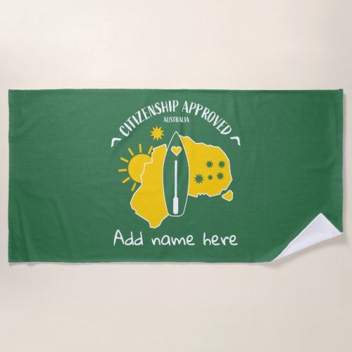 Australian Citizenship Gifts Congratulations   Beach Towel