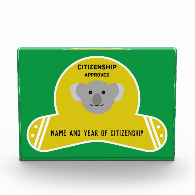 Australian Citizenship Party Congratulations Gift  (Front)