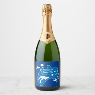 Australian Citizenship Party Gifts Sparkling Wine Label