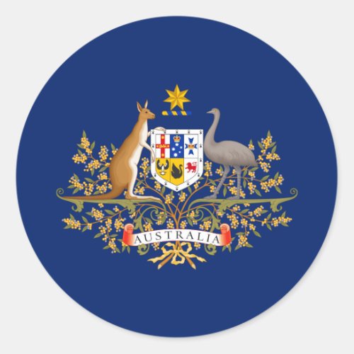 Australian Coat of Arms Australia Classic Round Sticker