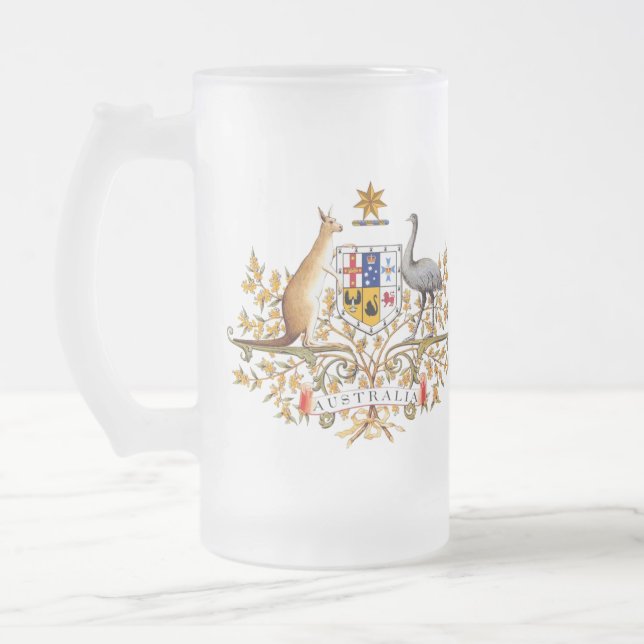 Australian Coat of Arms Frosted Mug (Left)