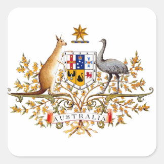 australian coat of arms square sticker