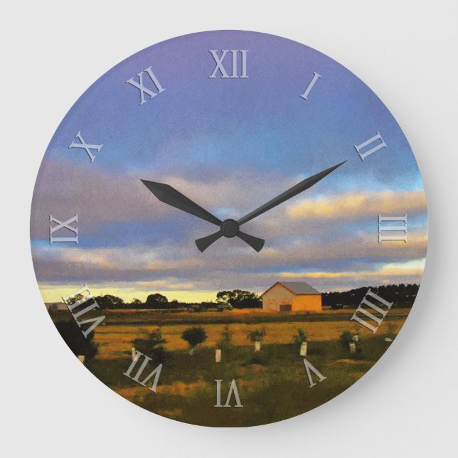 Australian Country : Views from the Roadside Large Clock (Front)