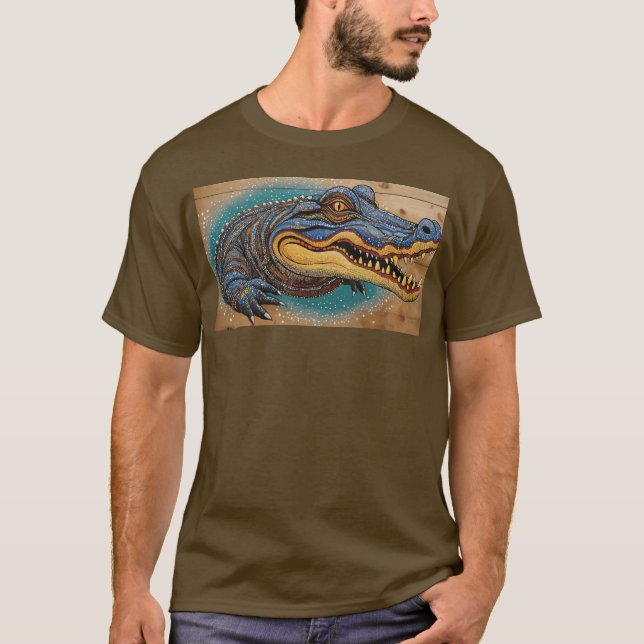Australian Crocodile Art Design T-Shirt (Front)