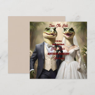 Australian Crocodile Wedding Save The Date,