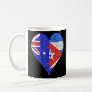 Australian Cuban Flag Heart Coffee Mug