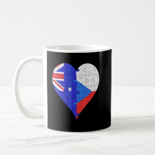 Australian Czech Flag Heart  Coffee Mug