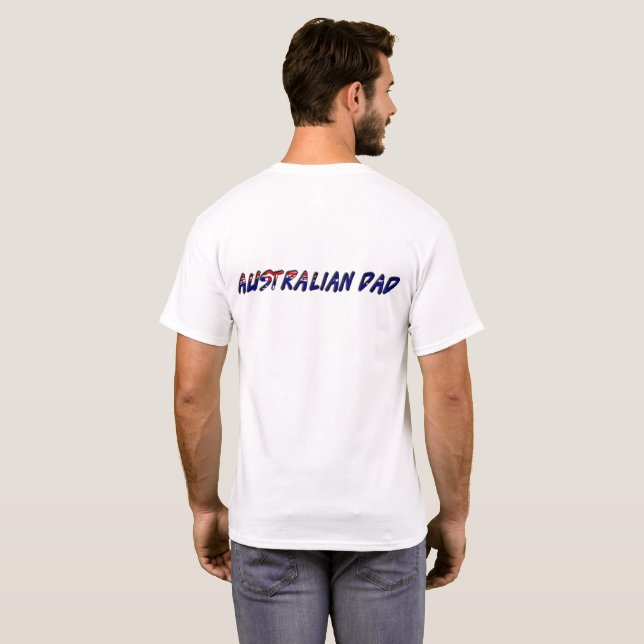 Australian Dad Australia Flag Typography T-Shirt (Back Full)