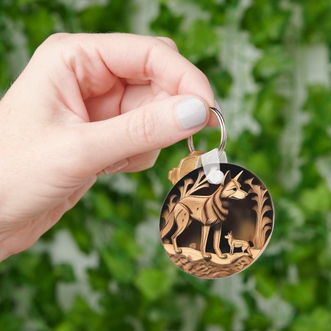  "Australian Dingo: A Nature's Print" Keychain (Hand)