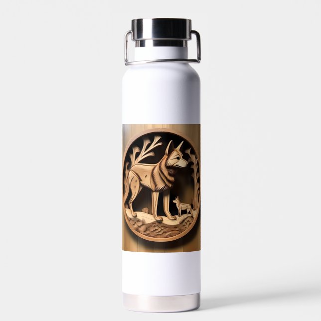  "Australian Dingo: A Nature's Print" Water Bottle (Back)