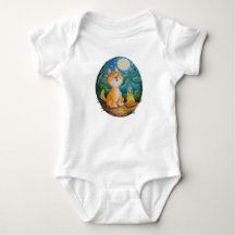 Australian Dingo howling on baby romper playsuit