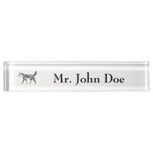 Australian Dingo Vintage Drawing Illustration Nameplate