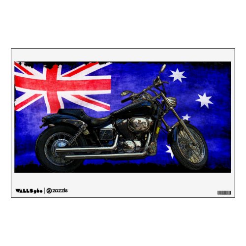 Australian Downunder Flag and Motorcycle Wall Sticker
