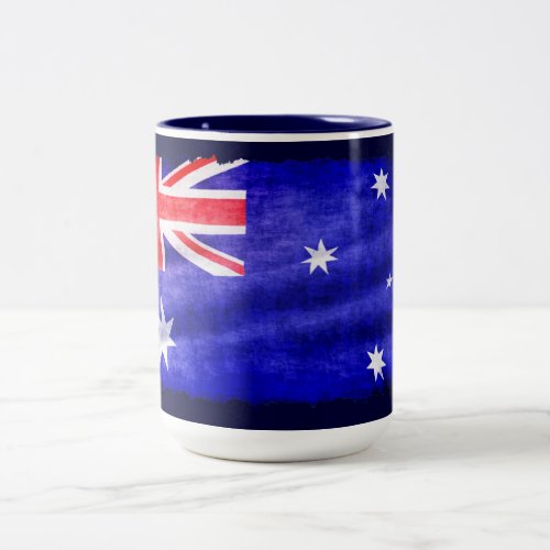 Australian Downunder Flag Patriotic Design Two_Tone Coffee Mug