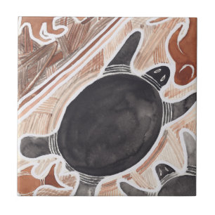Australian Dreams Myth Animals Big Turtle tile