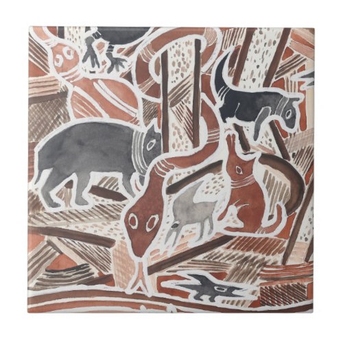 Australian Dreams Mythical Animals Snake Tile