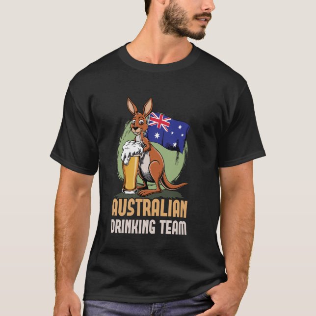 Australian Drinking Team Australian Flag Love Aust T-Shirt (Front)