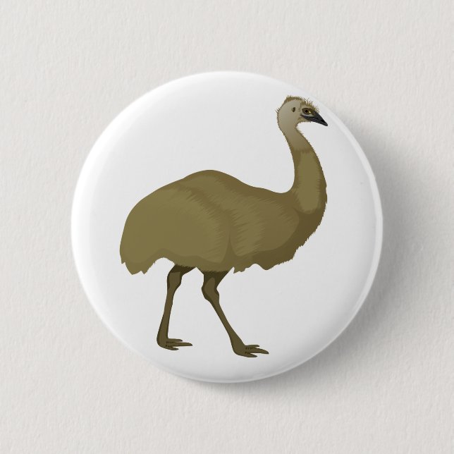 Australian Emu Bird Pinback Button (Front)