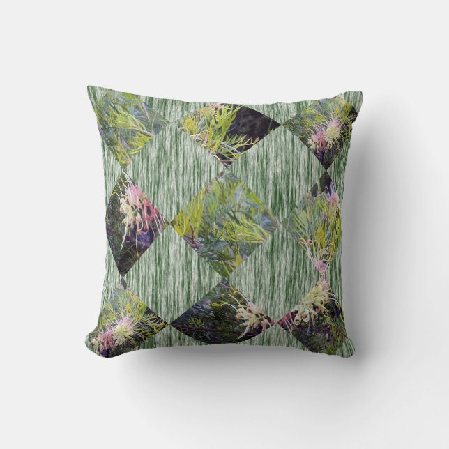 Australian Eucalyptus Flower Geometrical Design, Throw Pillow (Front)