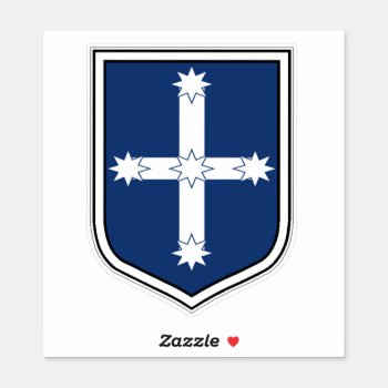 Australian Eureka Flag In The Shape Of A Shield Sticker by Stickies at Zazzle