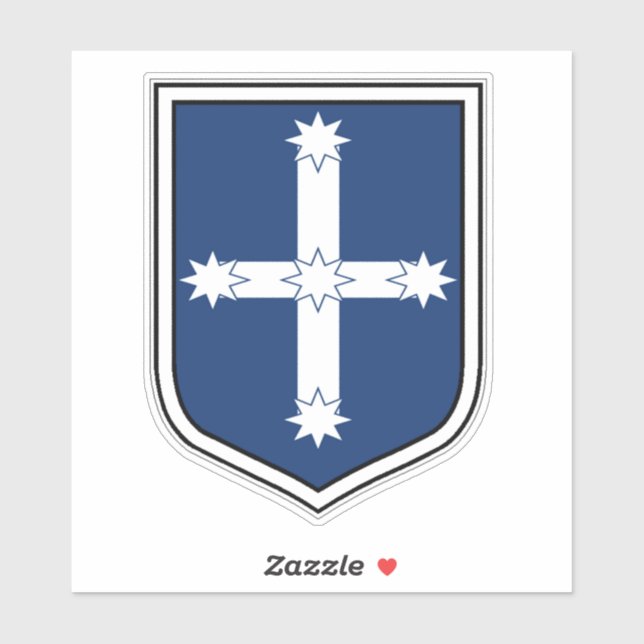 Australian Eureka flag in the shape of a shield Sticker (Sheet)