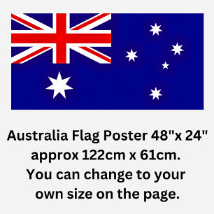 Australian Flag 48"x24" (change to your own size) Poster