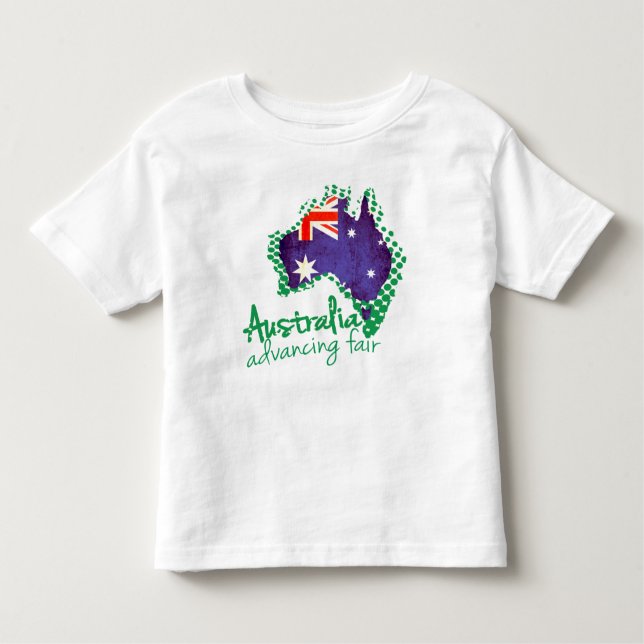Australian flag advancing fair kids t-shirt (Front)