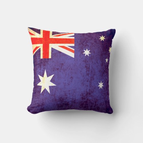 Australian flag antiqued pillow