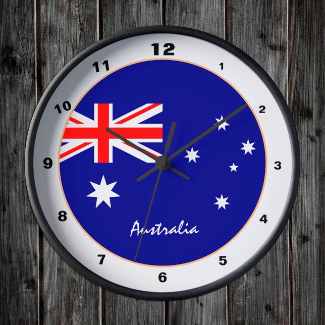 Australian Flag & Australia trendy fashion /design Round Clock (Creator Uploaded)