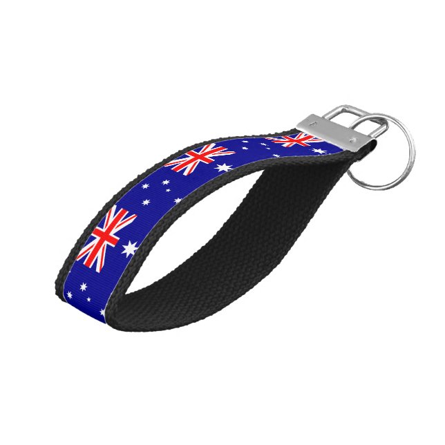 Australian Flag, Australia wrist keychain /fashion (Angled Up)
