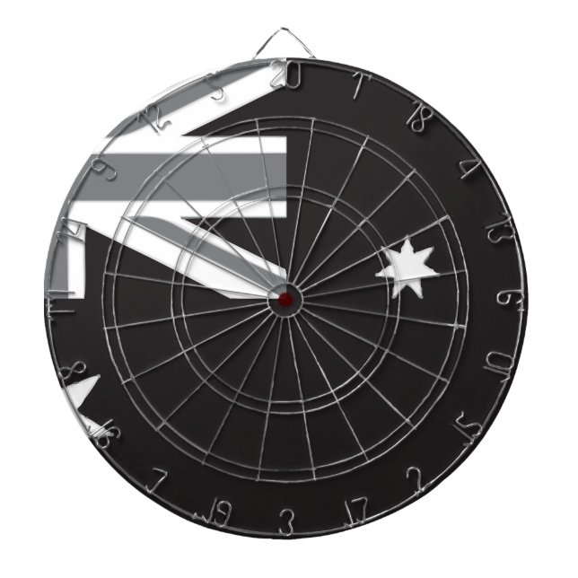 Australian Flag Black and White Dartboard (Front)