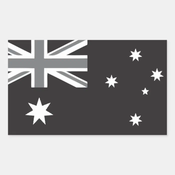 Ekspression At dræbe stressende Australian Flag Black and White Rectangular Sticker | Zazzle.com