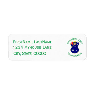 Australian Flag Christmas Angel Return Address Label